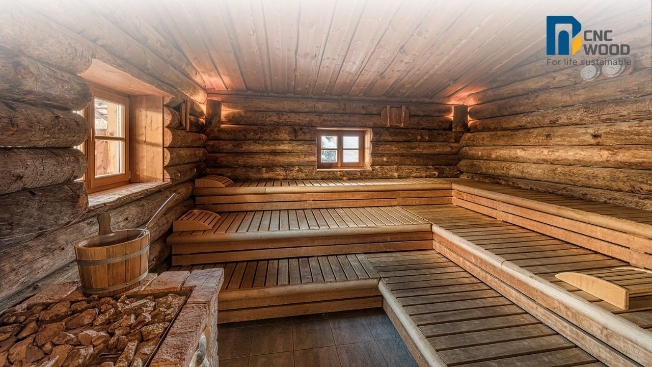 Phòng sông hơi khô Sauna rộng rãi trong các Spa và Hotel