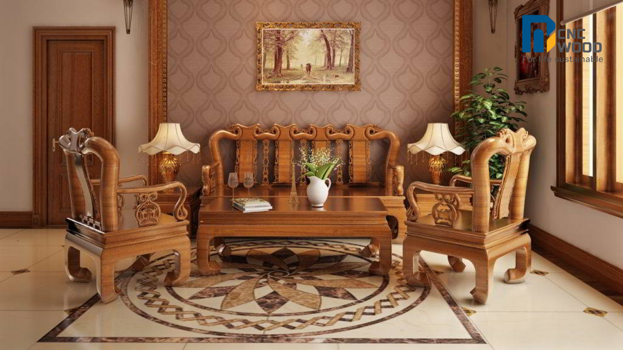 Nội thất gỗ keo sang trọng và đẹp mắt